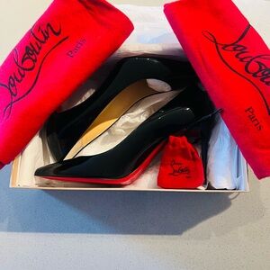 Authentic Christian Louboutin Black Heels with Red Sole 37.5